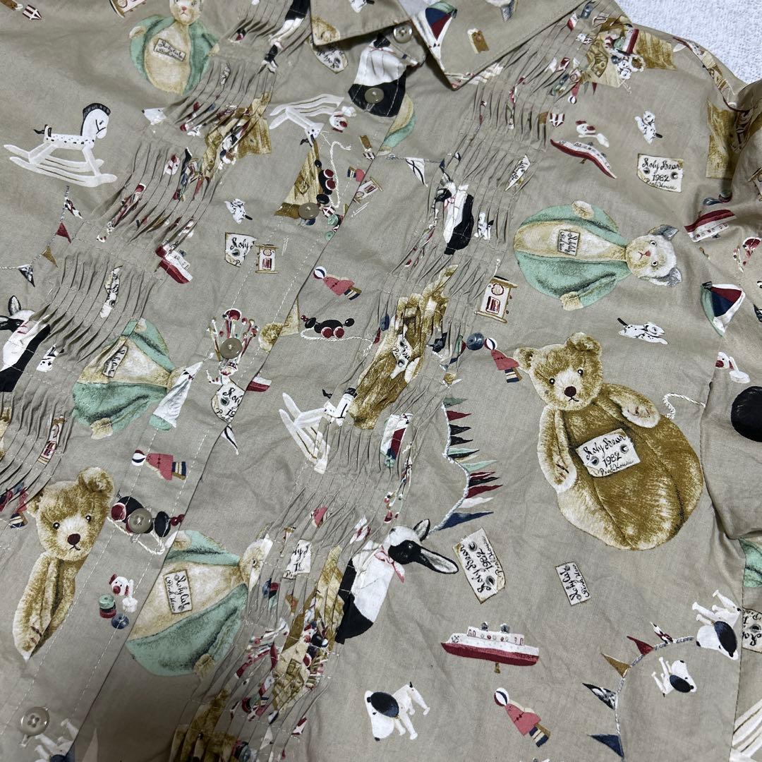 PINK HOUSE プリント柄 半袖シャツ　動物プリント　ベージュ