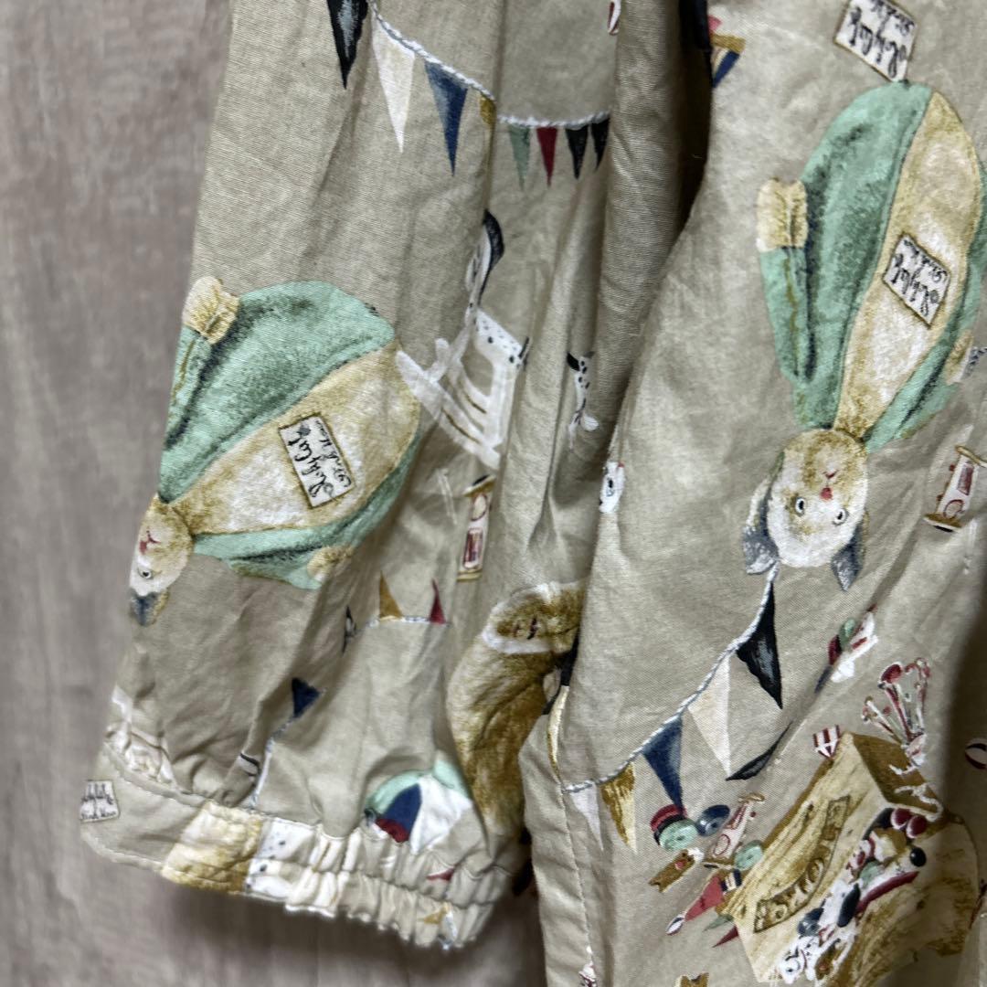 PINK HOUSE プリント柄 半袖シャツ　動物プリント　ベージュ