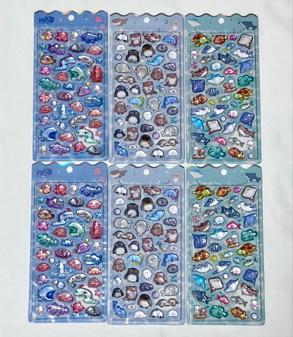 ボンボンドロップシール 水族館 限定 3種セット 各2枚 正規品 a