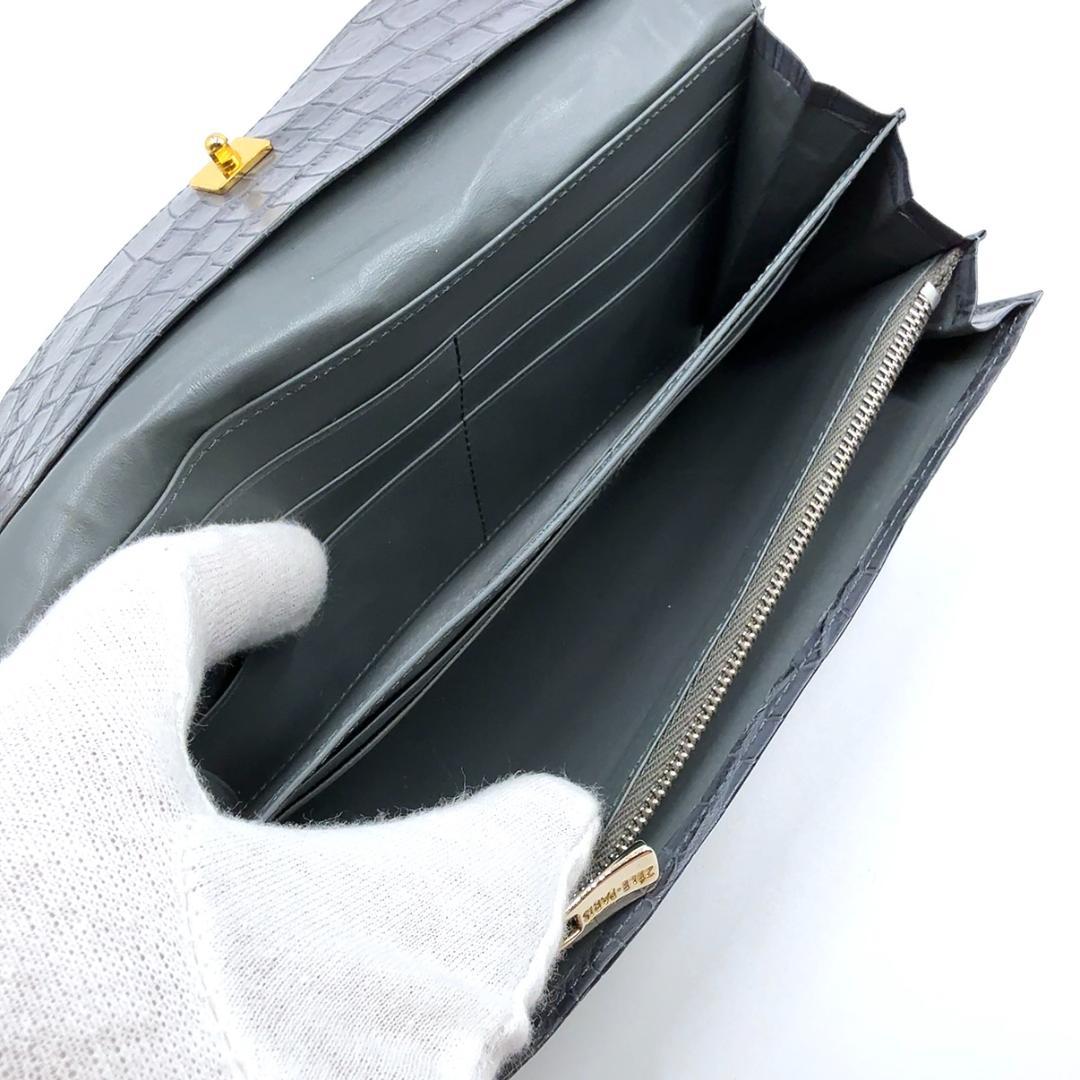 ◇ゼルパリ◇クロコ×レザー/ロングウォレット/長財布