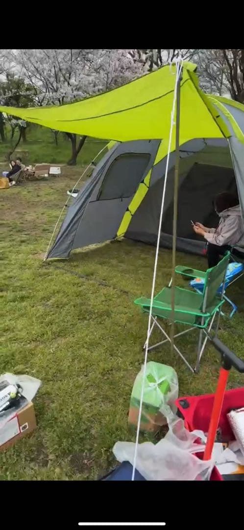 ［4人の母］ロゴス ROSY ドーム XL グリーン×グレー