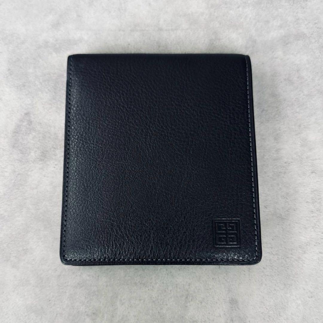 未使用✨GIVENCHY ワンポイント　4Gロゴ　レザー　二つ折り財布 黒