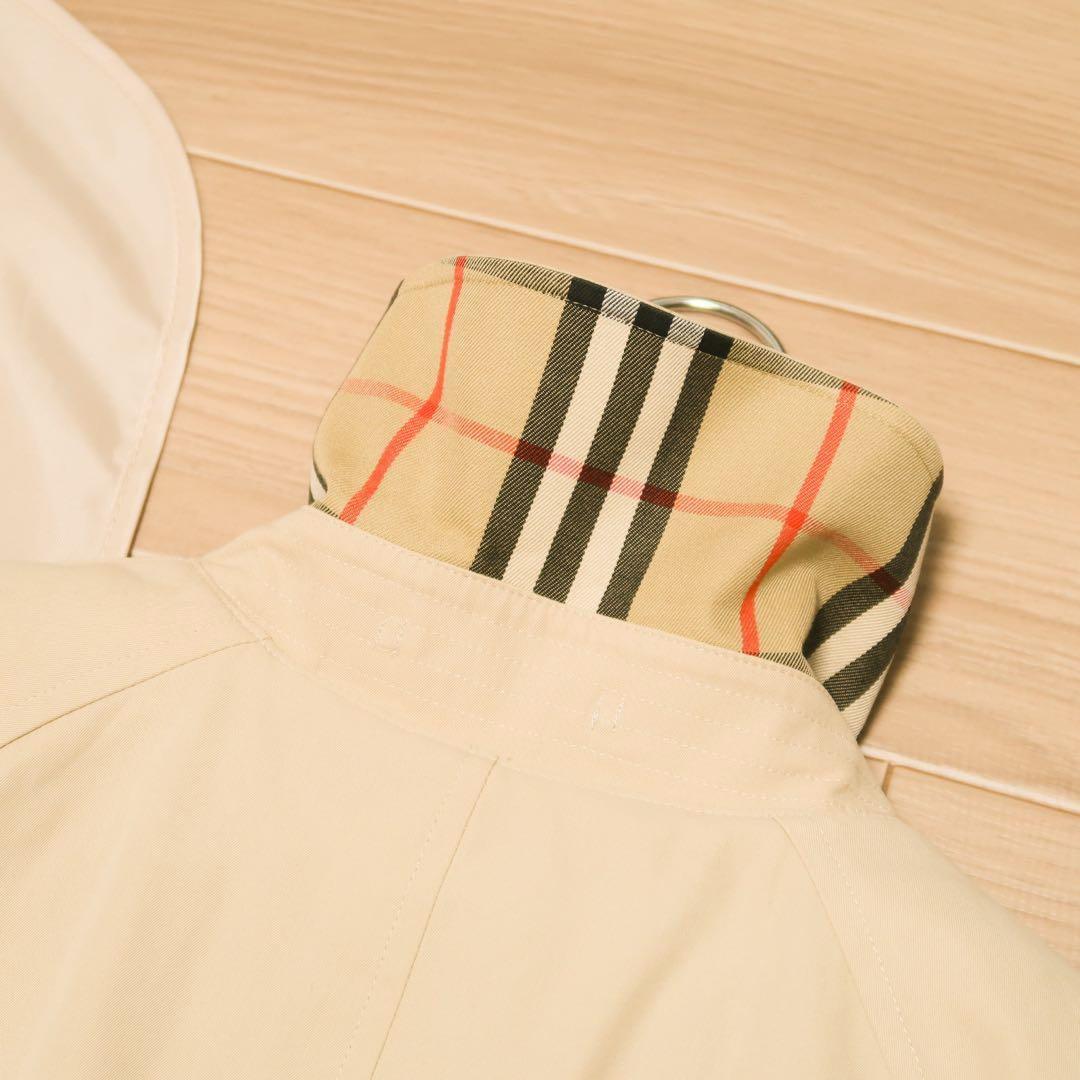 美品 ビンテージ BURBERRY ステンカラーコート 襟チェック バーバリー