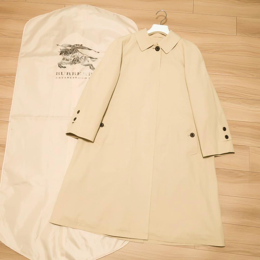 美品 ビンテージ BURBERRY ステンカラーコート 襟チェック バーバリー