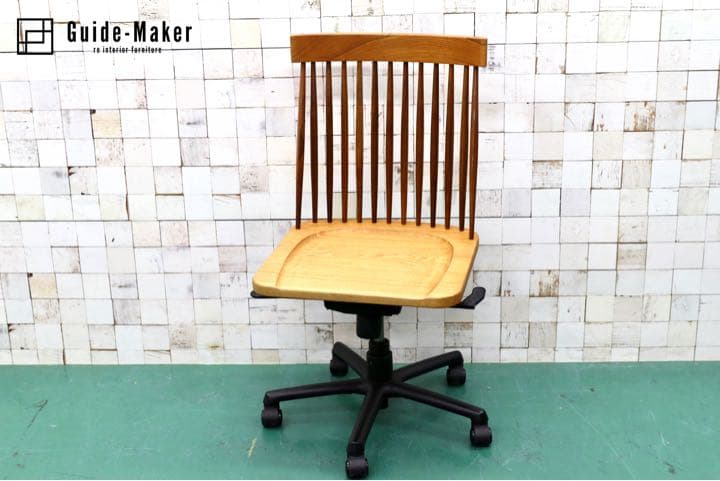 GMFT325○工房家具 デスクチェア ワークチェア タモ材×ウォールナット材