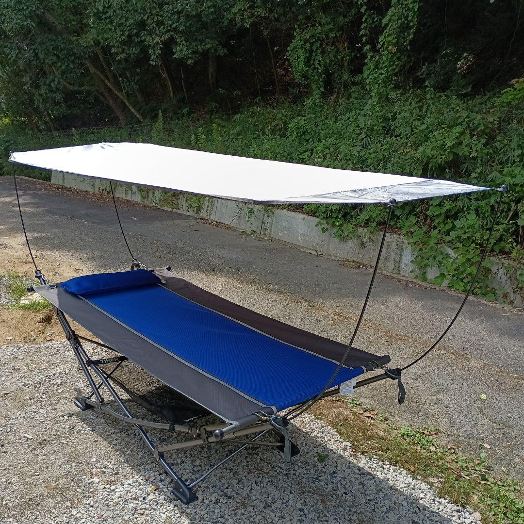 アウトドア寝具 ハンモック自立型、タープ付き　欠品部品無し　中古美品