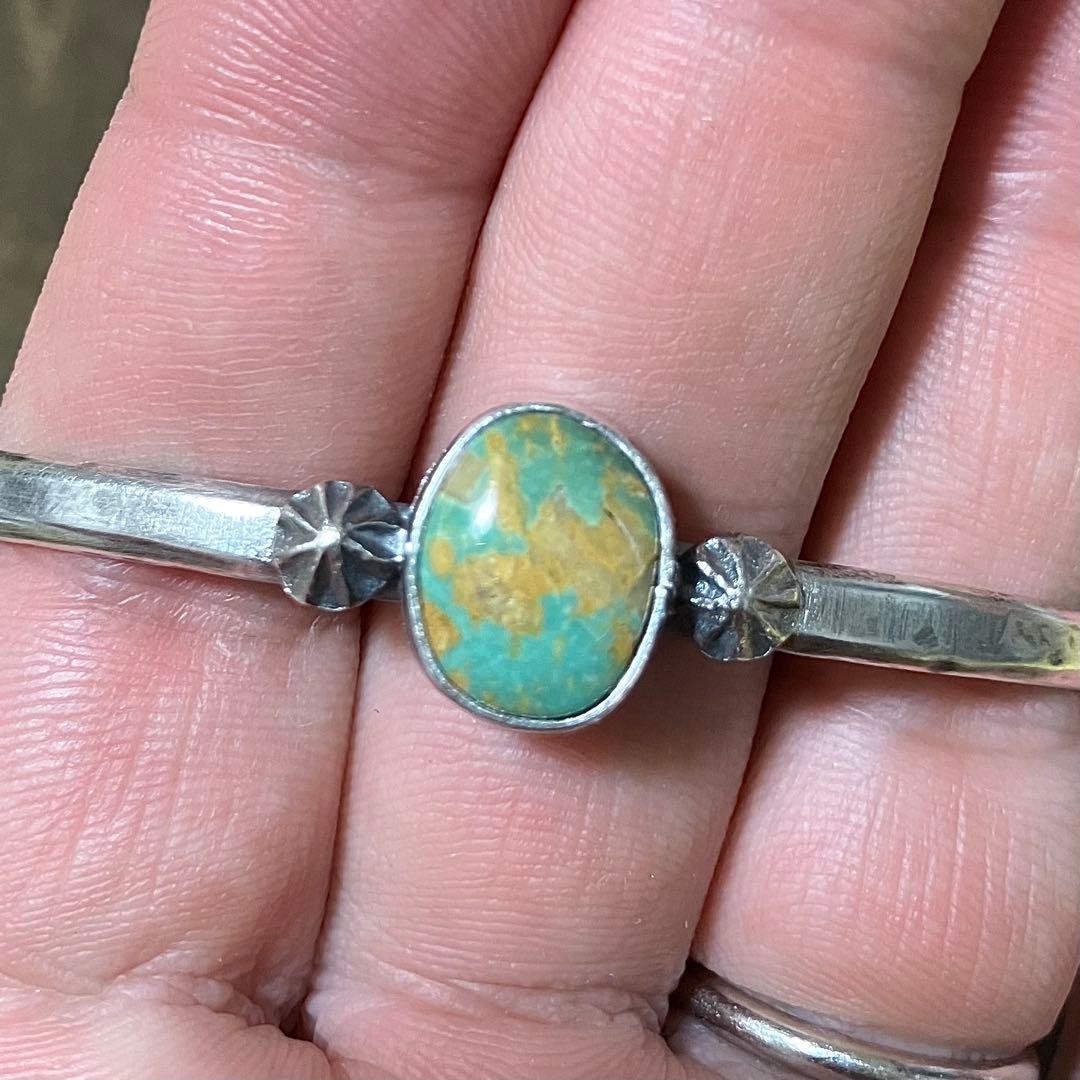 ナンバーエイト　ターコイズ　シルバー　バングル　# インディアンジュエリー