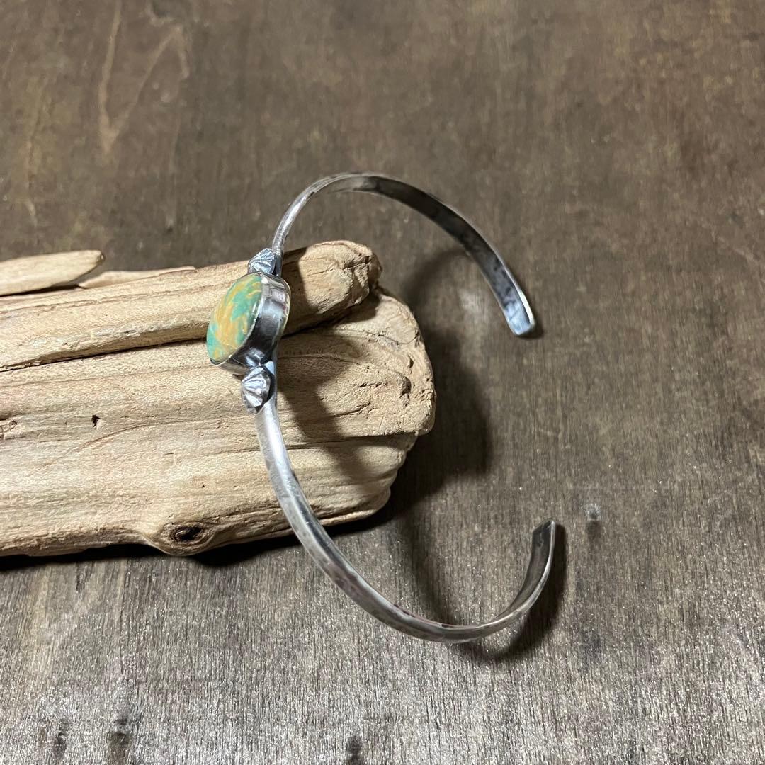 ナンバーエイト　ターコイズ　シルバー　バングル　# インディアンジュエリー