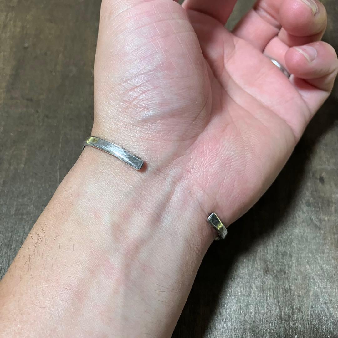 ナンバーエイト　ターコイズ　シルバー　バングル　# インディアンジュエリー