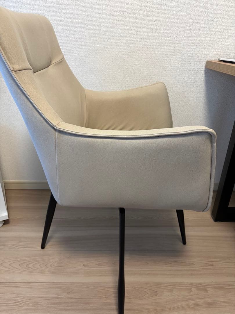 今だけ！★新品/未使用★LOWYA ファブリックベージュ 回転チェア2脚セット