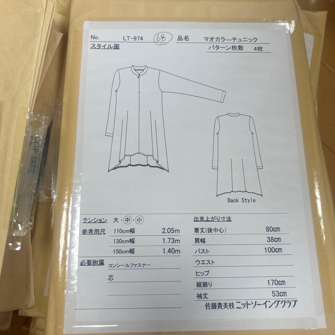 佐藤貴美枝ニットソーイングクラブの型紙