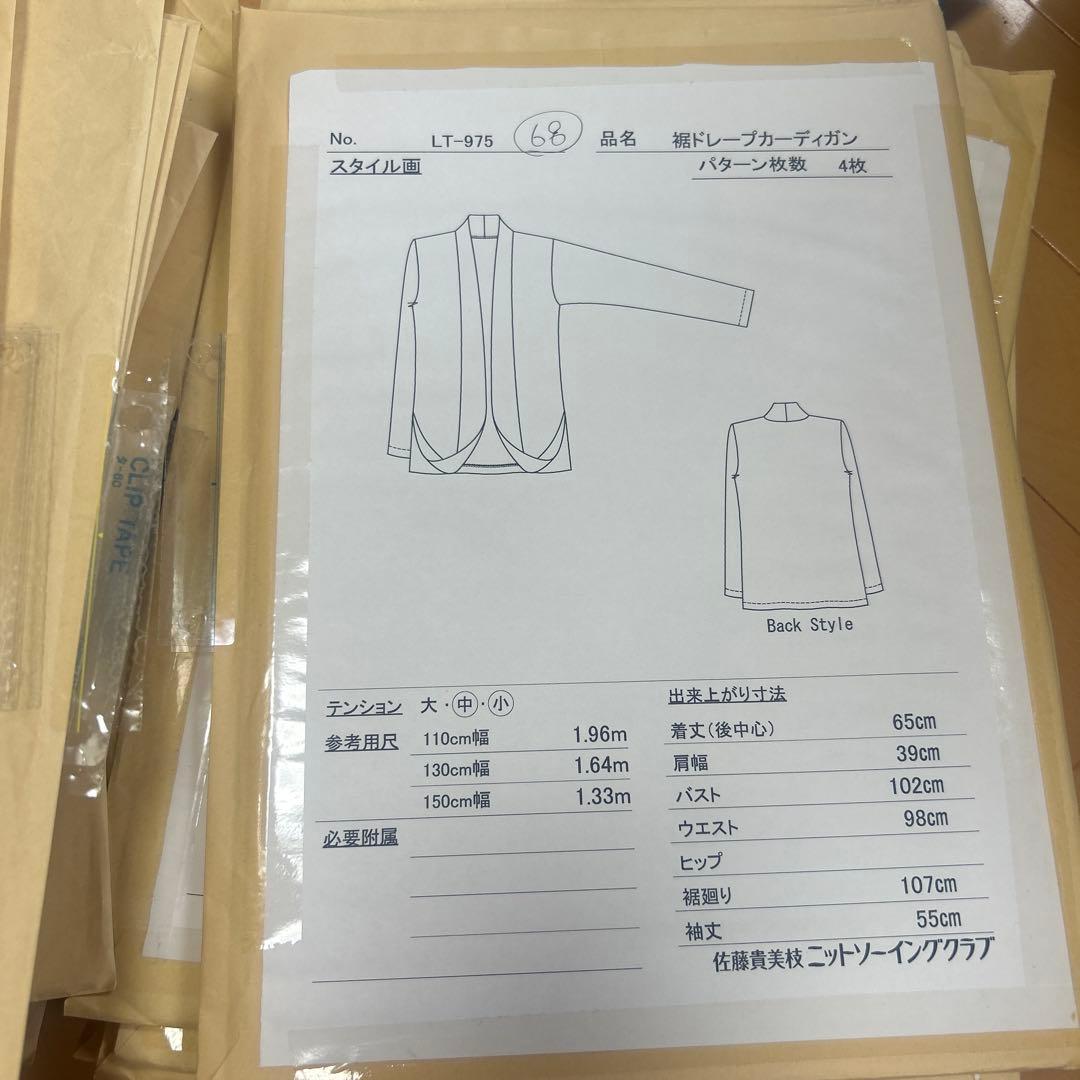 佐藤貴美枝ニットソーイングクラブの型紙