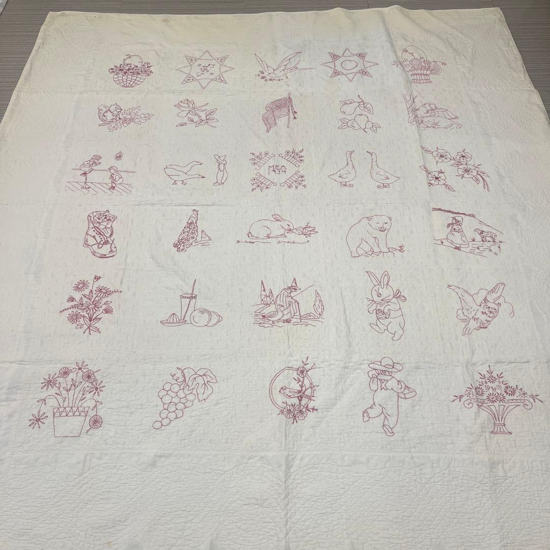 アンティークキルト✴︎刺繍キルト