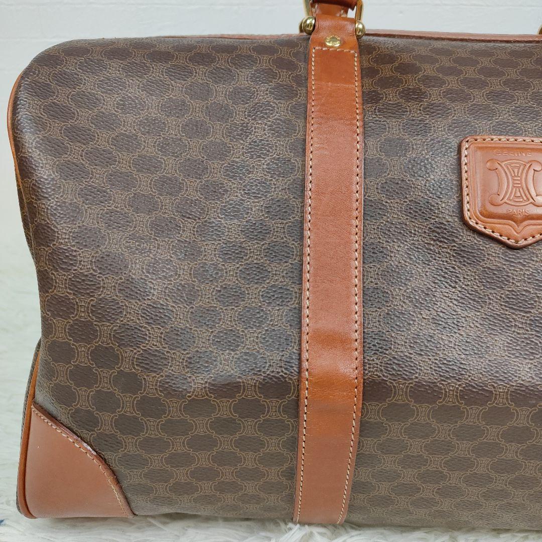 CELINE　ボストン　マカダム　トリオンフ　大容量　PVC　レザー　旅行鞄