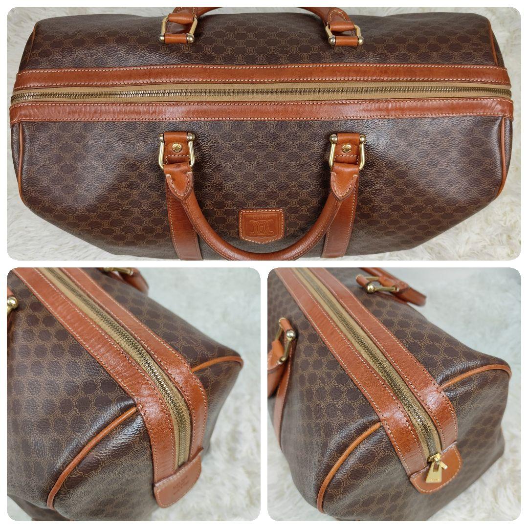 CELINE　ボストン　マカダム　トリオンフ　大容量　PVC　レザー　旅行鞄