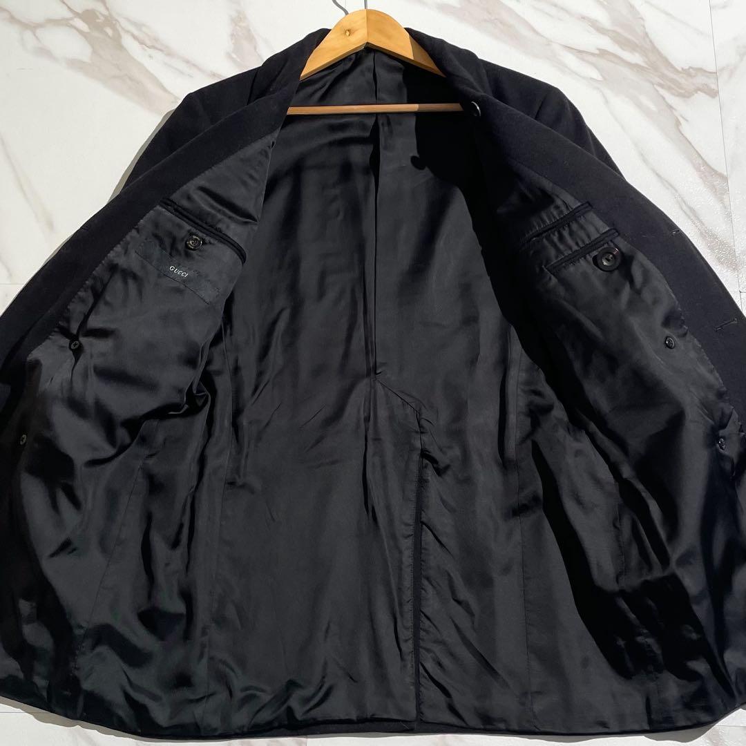 【極美品/M】GUCCI グッチ ロングコート トムフォード期 黒 メンズ44