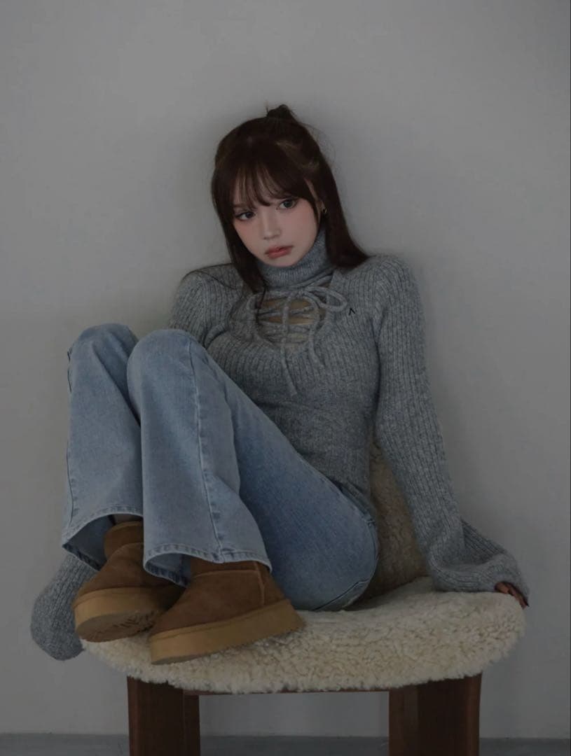 パンツ Navi flare denim andmary