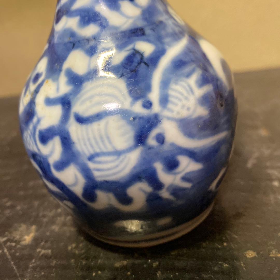 清朝染付徳利　中国古玩