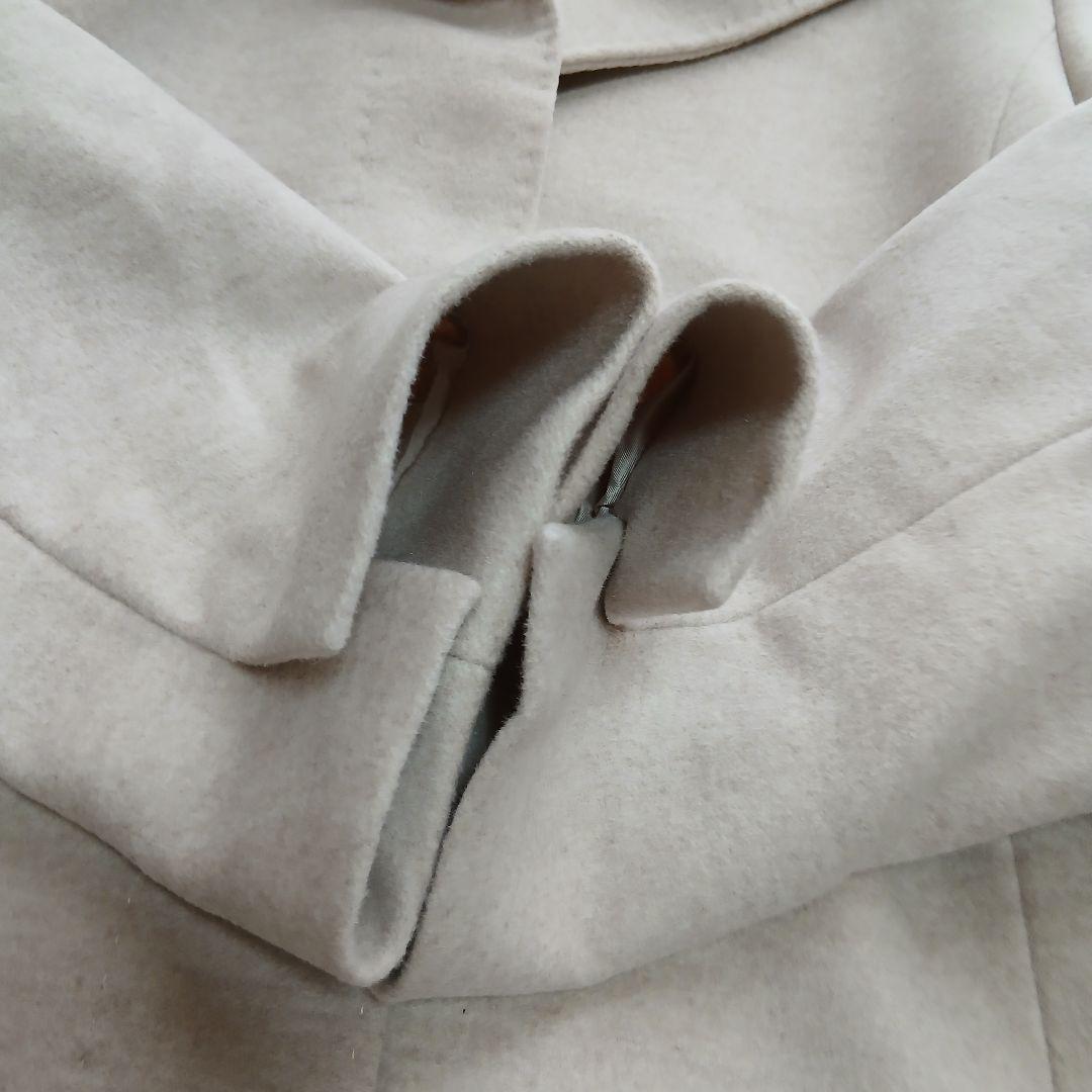 【23区】未使用級　ウールアンゴラビーバースタンドカラーコート大きいサイズ　46