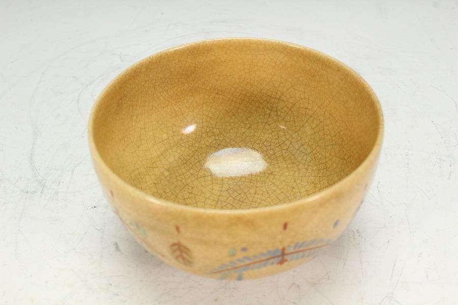 茶道具 古清水 しめ縄絵 茶碗 美品(K-BB519)