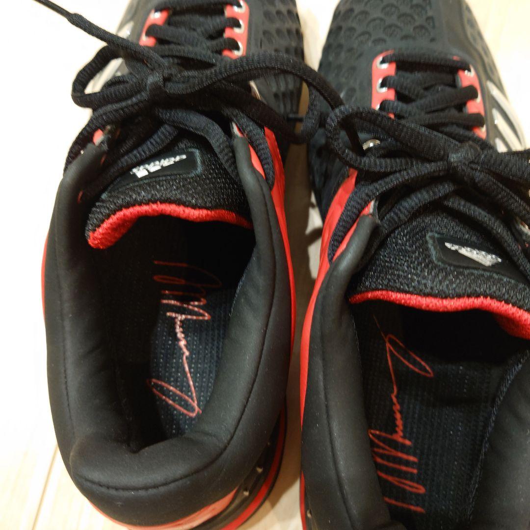 【ほぼ未使用】adidas テニスシューズ 黒/赤　27.5　バリケード6 AC