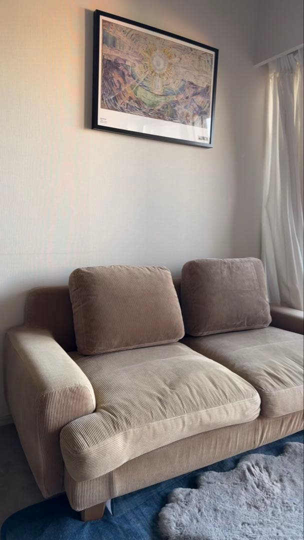 unico GREIG(グレイグ)　 カバーリングソファ 2.5シーター カーキ