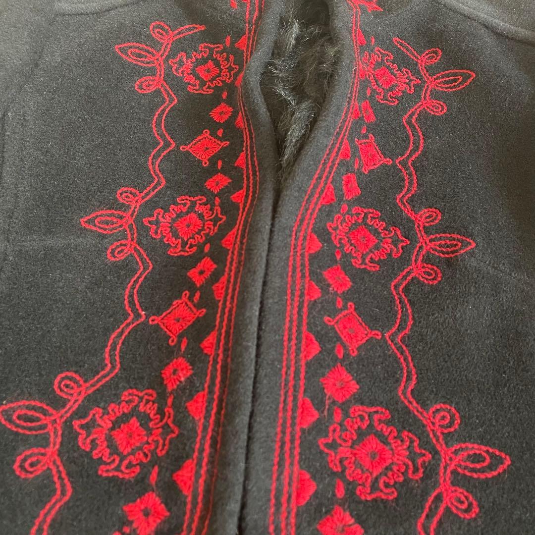 希少✨VIVIENNE TAM チャイナコート アンゴラ 刺繍 ラムファー 黒