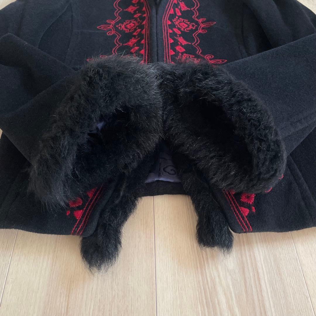 希少✨VIVIENNE TAM チャイナコート アンゴラ 刺繍 ラムファー 黒