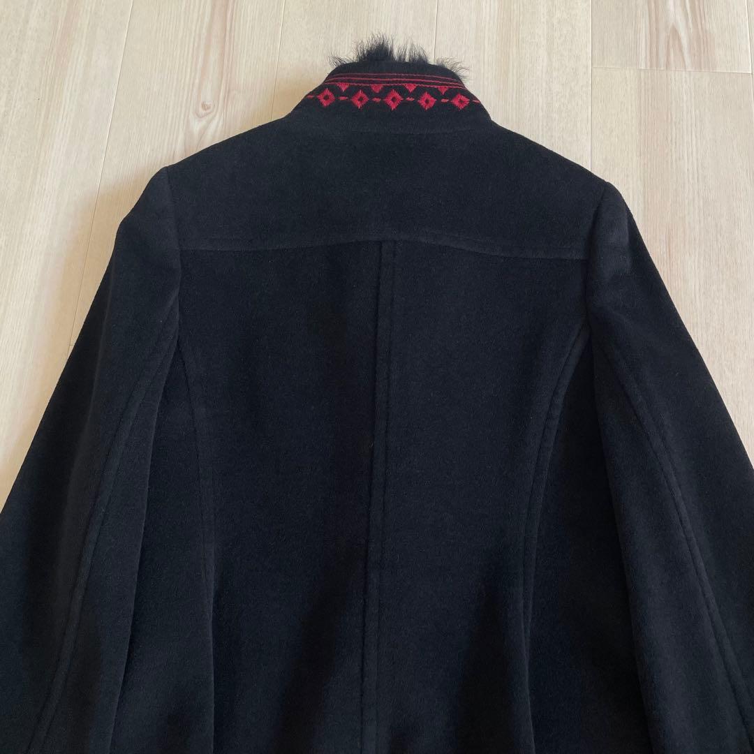 希少✨VIVIENNE TAM チャイナコート アンゴラ 刺繍 ラムファー 黒