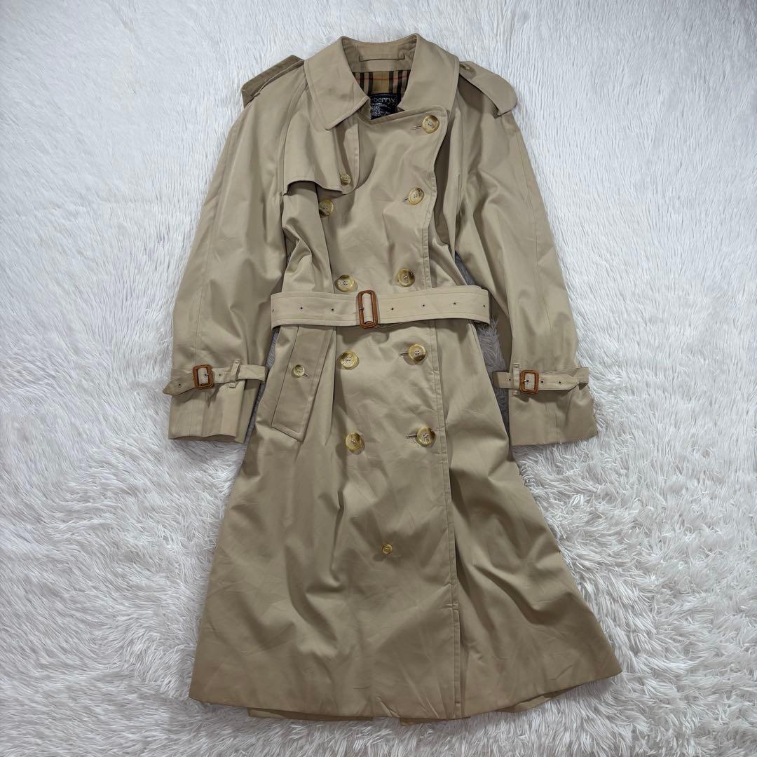 希少 80年代 バーバリー 英国製 トレンチコート ノバチェック ダブル