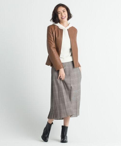 美品　自由区　25周年　【mi-mollet掲載】ラムレザージャケット　ブラウン