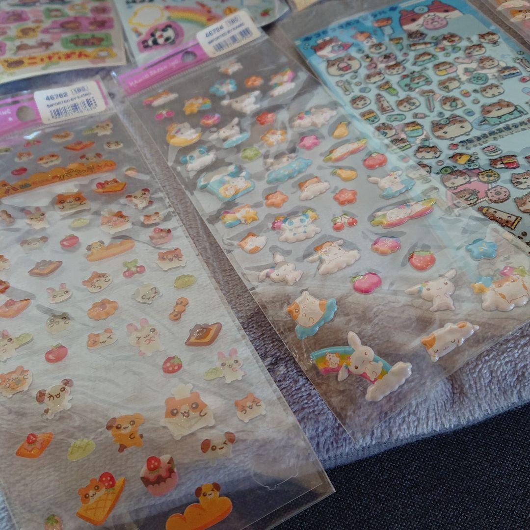 む*ぎ様 平成レトロ/当時物 シール まとめ売り ぷっくりシールあり ジャンク
