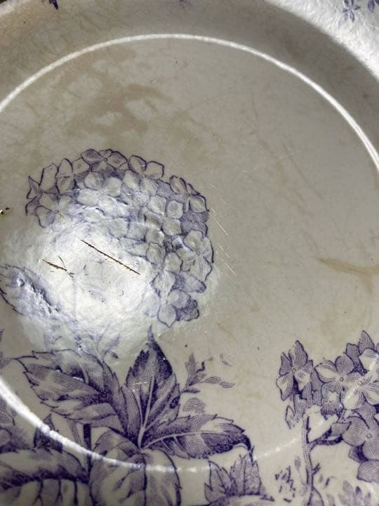 フランスアンティーク☆ジアンGienプレート直径23.5紫陽花