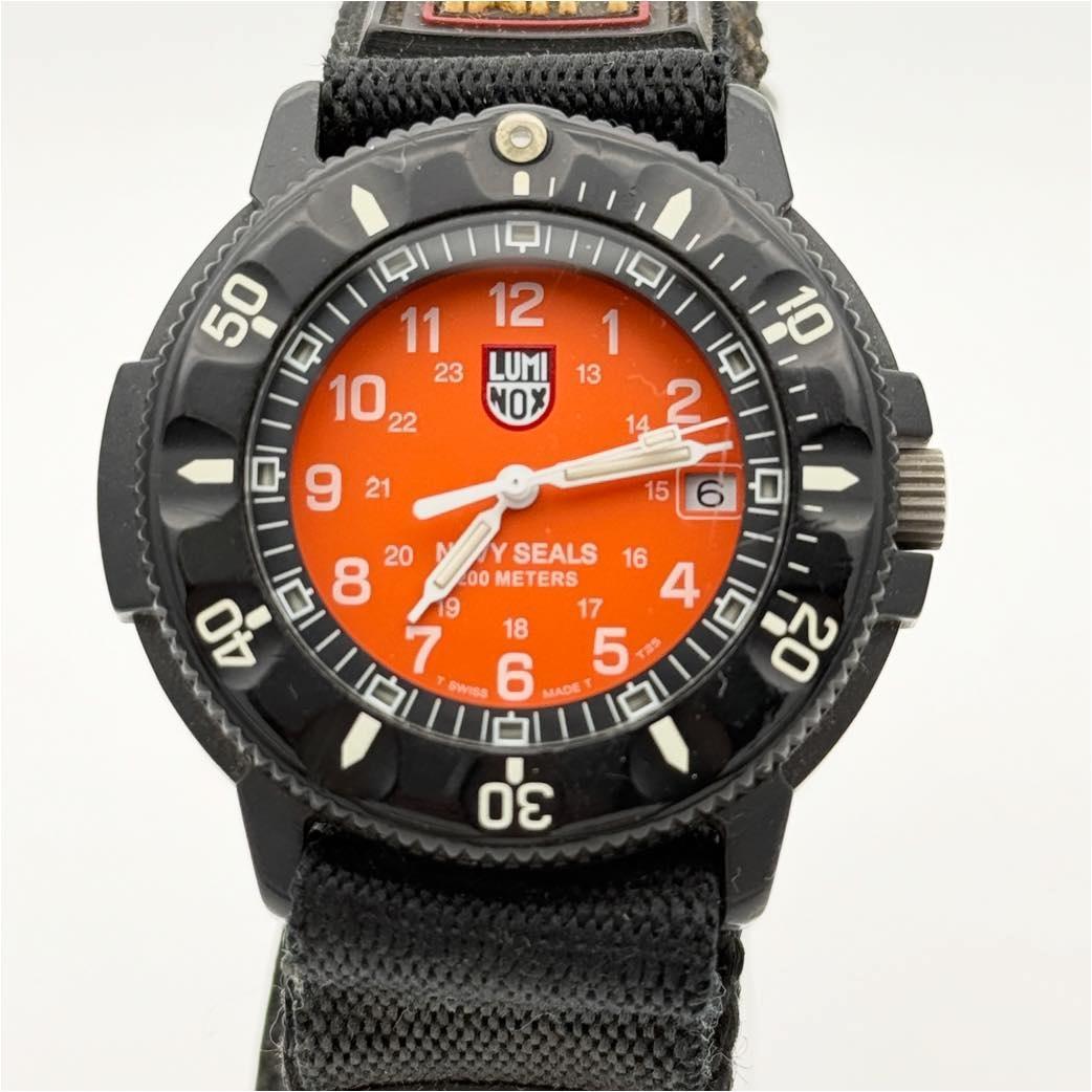 ルミノックス ネイビーシールズ セラミック／ナイロン／QZ オレンジ文字盤 稼働