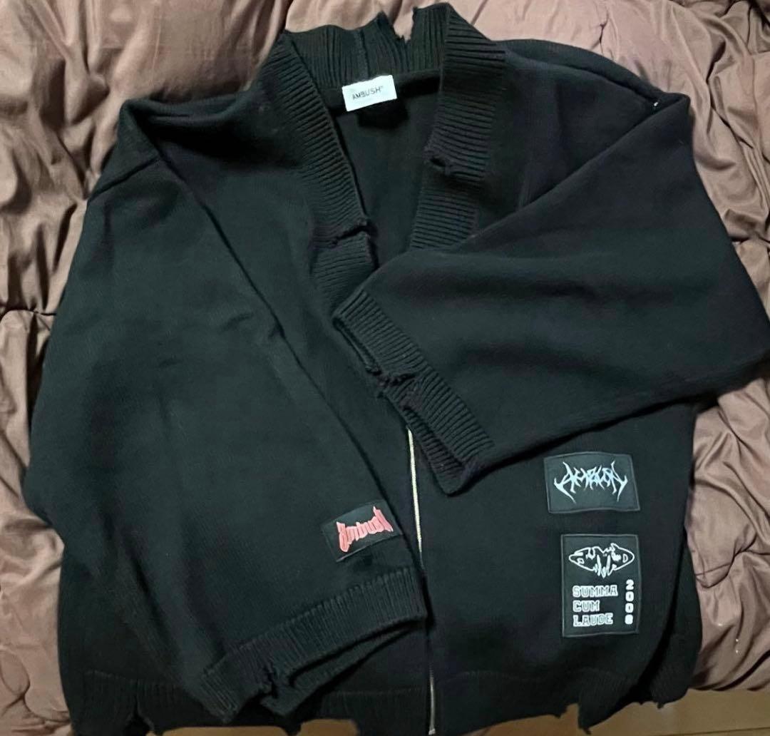 k*】様 AMBUSH 黒カーディガン ジッパー付き