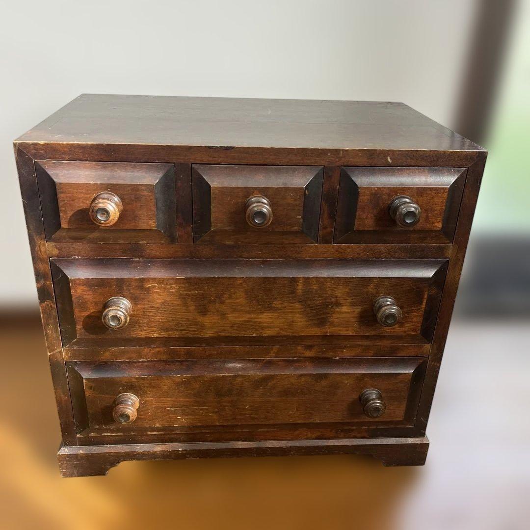 【ビンテージ】 小型チェスト 3段 / 北海道民芸家具