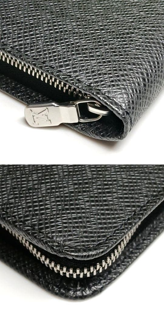 未使用に近い ルイヴィトン ラウンドファスナー財布 二つ折り タイガ 黒系