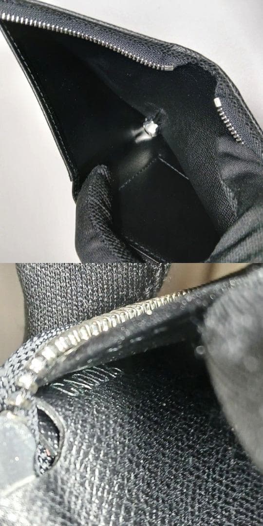 未使用に近い ルイヴィトン ラウンドファスナー財布 二つ折り タイガ 黒系