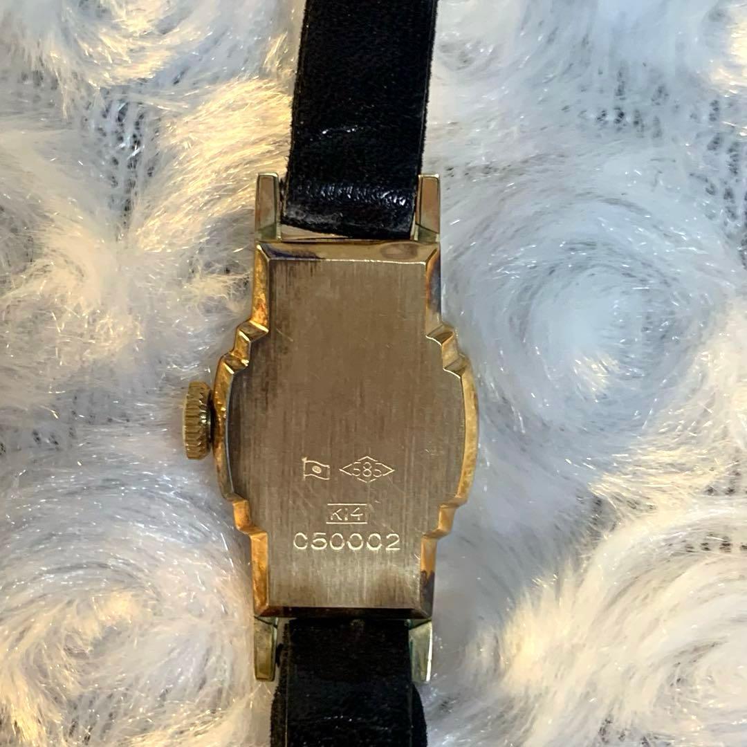 シチズン チャーム K14金無垢 17石 レディース 手巻き 腕時計