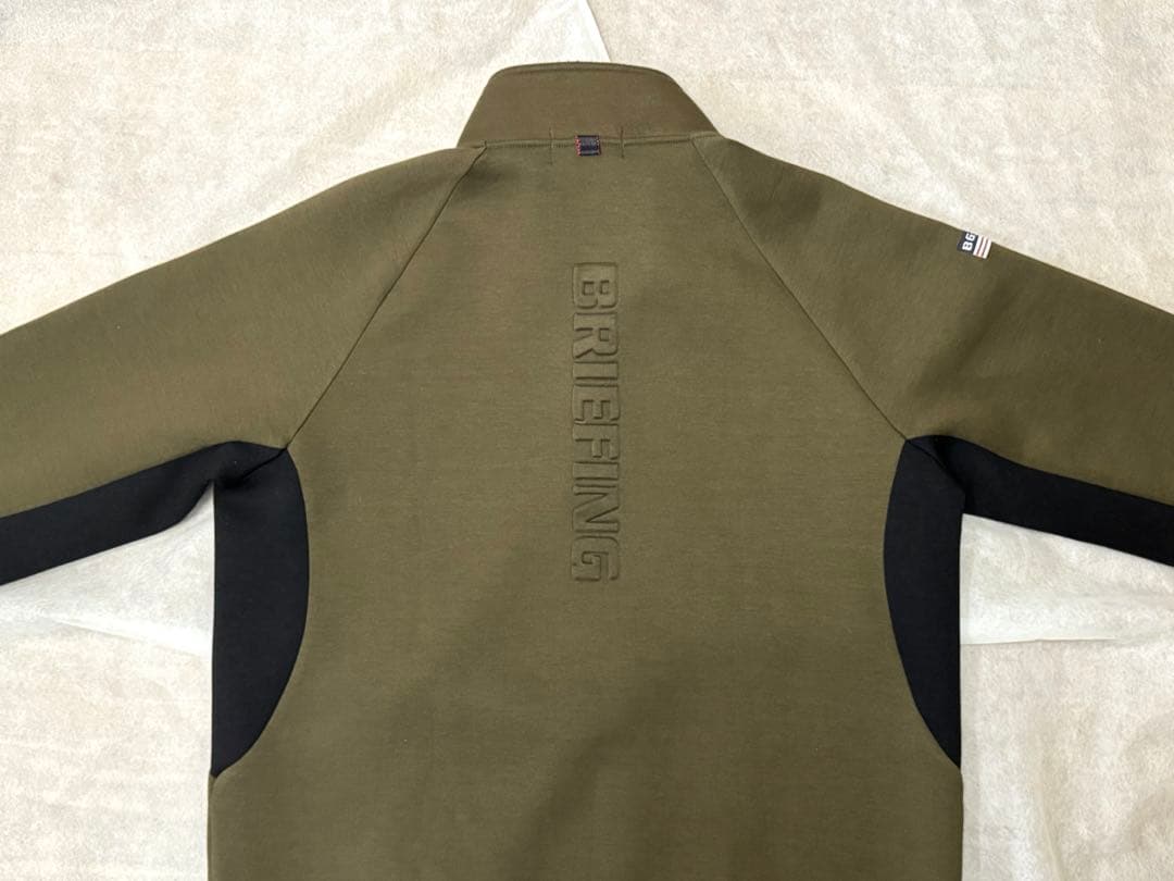 ブリーフィングMENS WARM 3D LOGO HALF ZIP オリーブM
