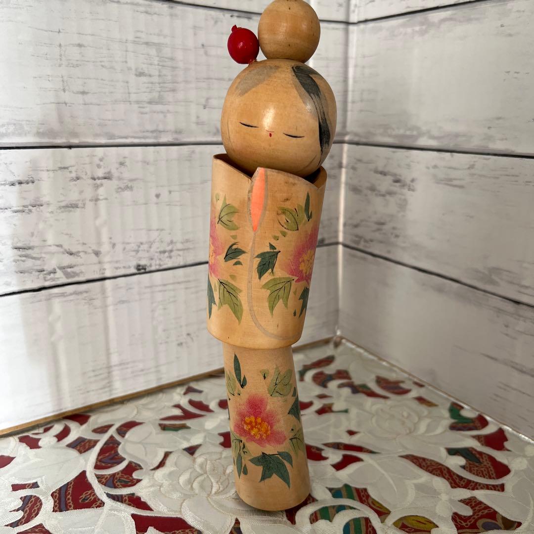 近浜名 こけし かずを作 花柄