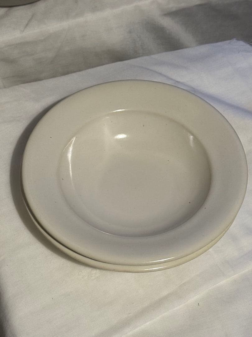 Awabi ware リムスープ皿Ｓ 白磁色　2枚セット