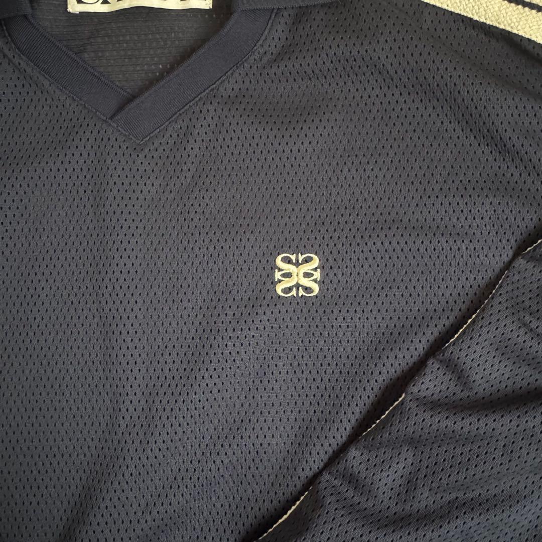 完売品‼️SATUR ロザンメッシュフットボールシャツネイビー M