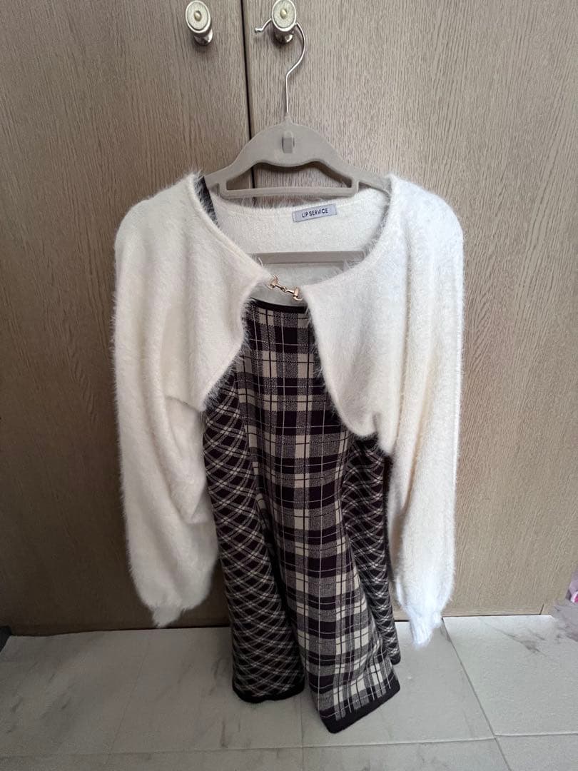 LIP SERVICE フェザーチェックアンサンブル　ワンピース　リップサービス