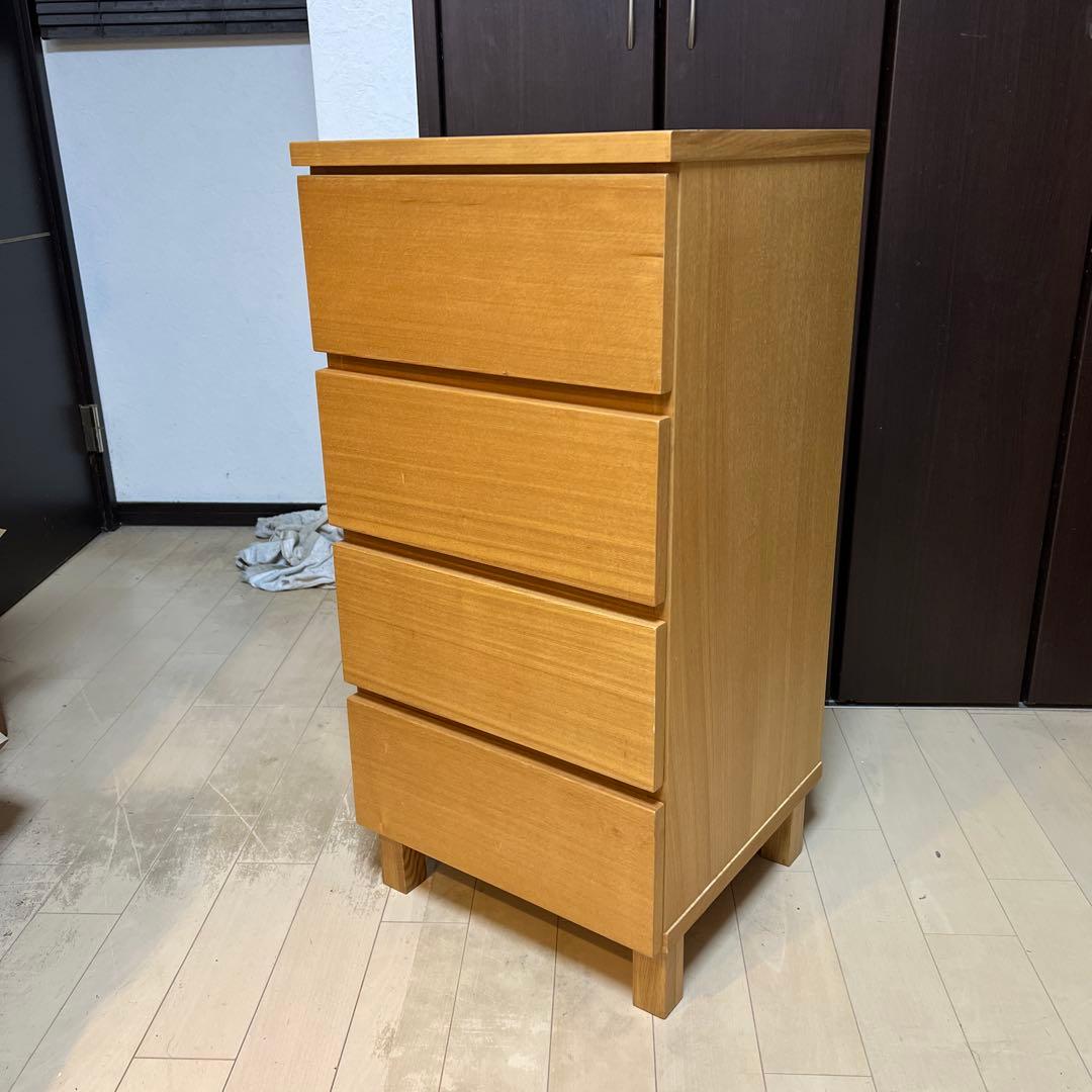 廃盤　無印良品　MUJI　チェスト　 オーク材　木製　4段　引き出し収納　北欧