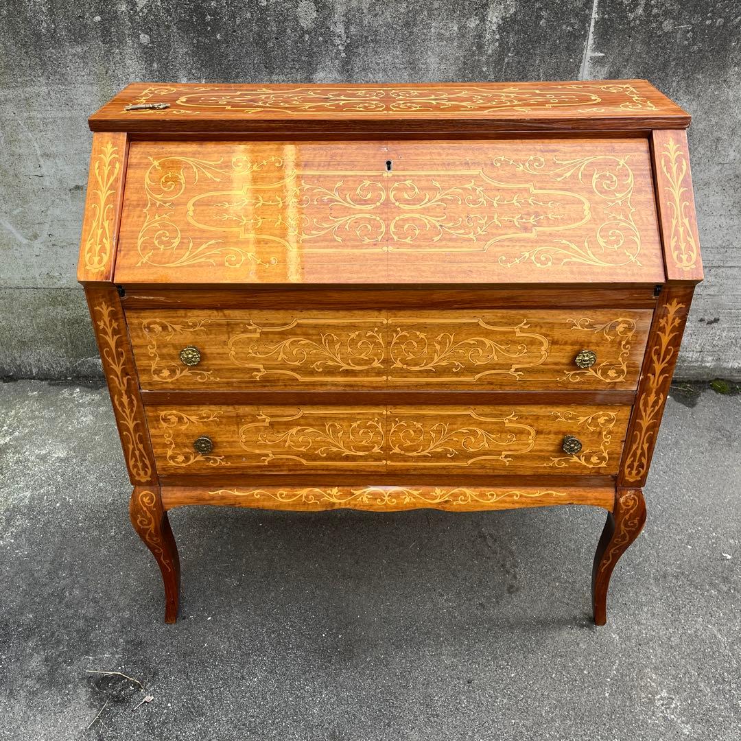 H*O様 【難あり】イタリア象嵌　レトロ ライティングビューロー デスク アンテ