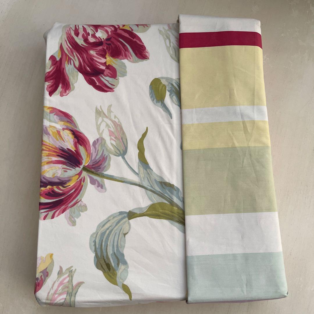 イギリス直輸入:ローラアシュレイ ゴスフォード掛け布団カバー＋枕カバー2 未使用