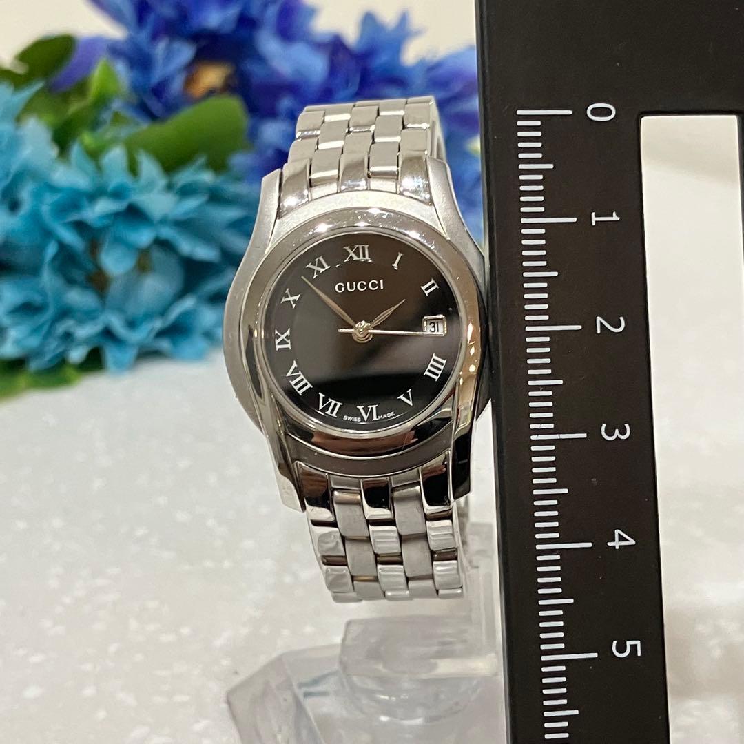 【美品】GUCCI グッチ 5500L クォーツ腕時計 ブラック　電池新品