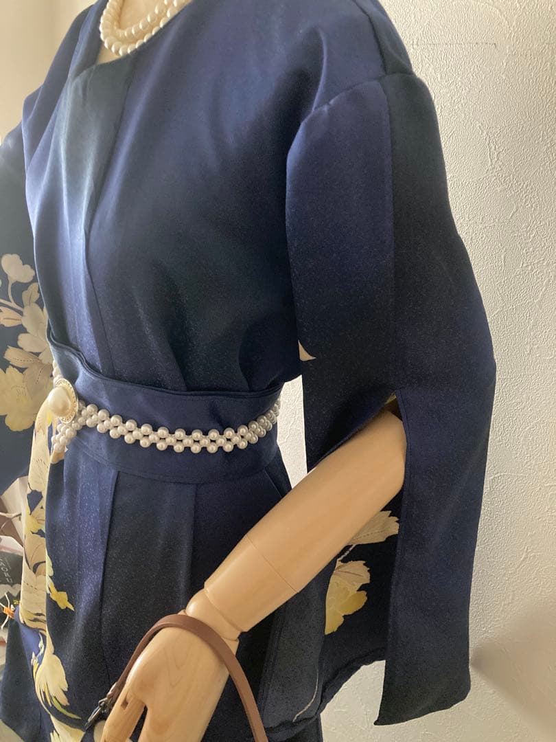 着物リメイクワンピース　留袖、訪問着　サイズL〜LL