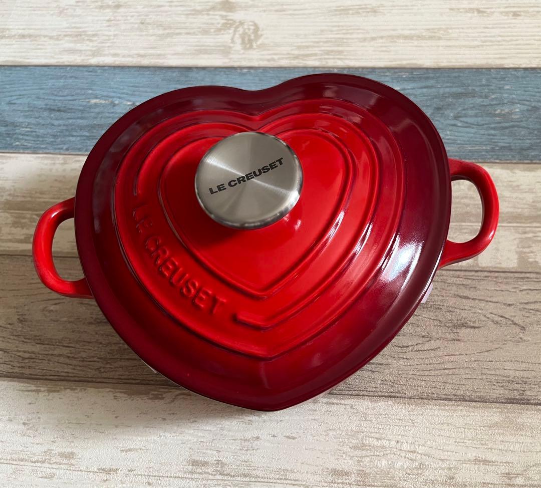 LE CREUSET ココットダムールハート型両手鍋 レッド